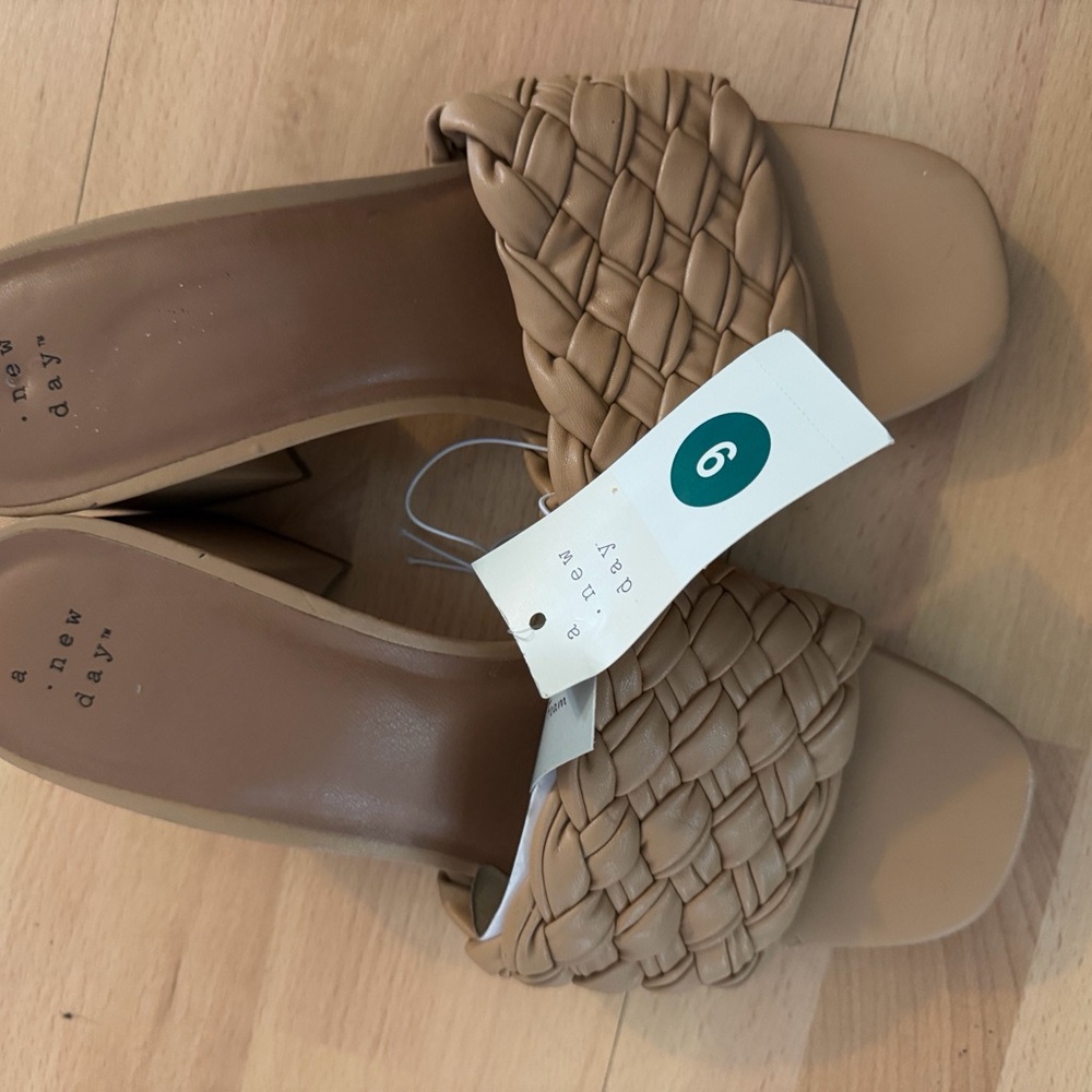 A New Day Women's Brown Woven Mules